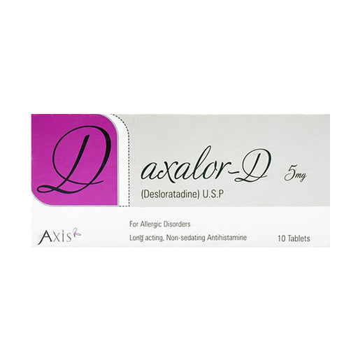 Axalor-D (5mg) 10 Tablets – Desloratadine Antihistamine for Allergy, Rhinitis & Itchy Skin Relief
