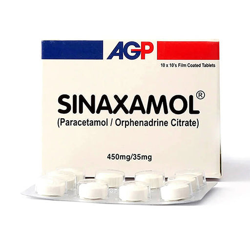Sinaxamol 100 Tablets – Pain Relief & Fever Management (35/450mg)