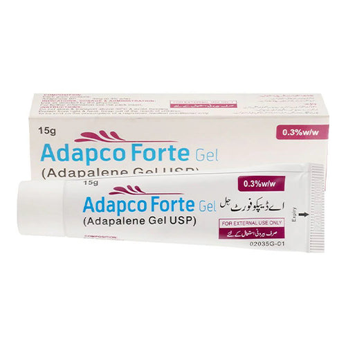 Adapco Forte (0.3%) Gel – Adapalene Topical Retinoid Gel for Acne, Blackheads & Pimples (15g)