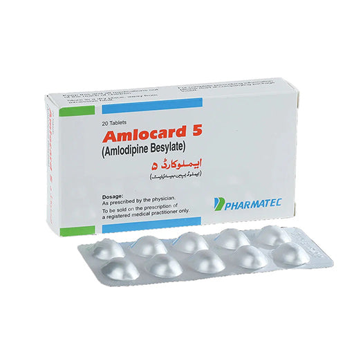 Amlocard-5 5mg Tablets – 20 Tablets – Blood Pressure & Heart Support
