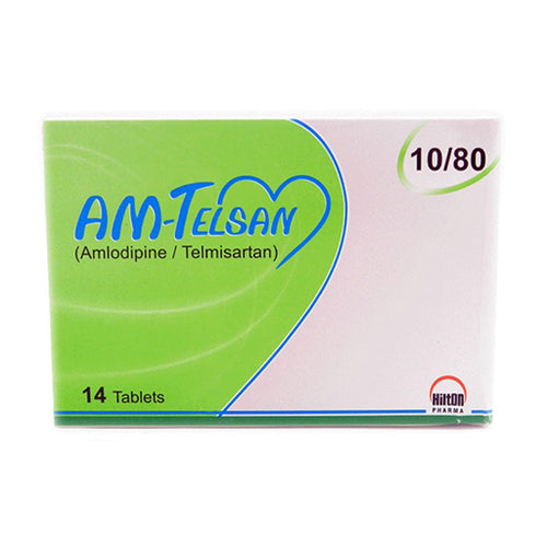 AM-Telsan 10/80mg Tablets – 14 Tablets – Blood Pressure & Heart Health Support