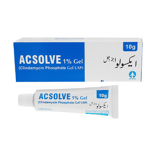 Acsolve (1%) Gel 10g – Clindamycin Phosphate Topical Gel for Acne and Pimples