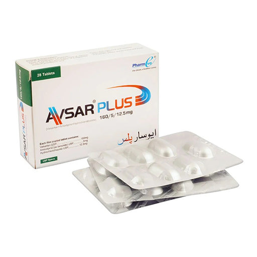 Avsar Plus 5/160/12.5mg Tablets – 28 Tablets – Triple Action Blood Pressure Support