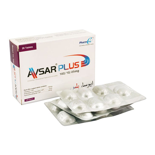 Avsar Plus 160/10/25mg Tablets – 28 Tablets – Advanced Hypertension & Heart Health Support