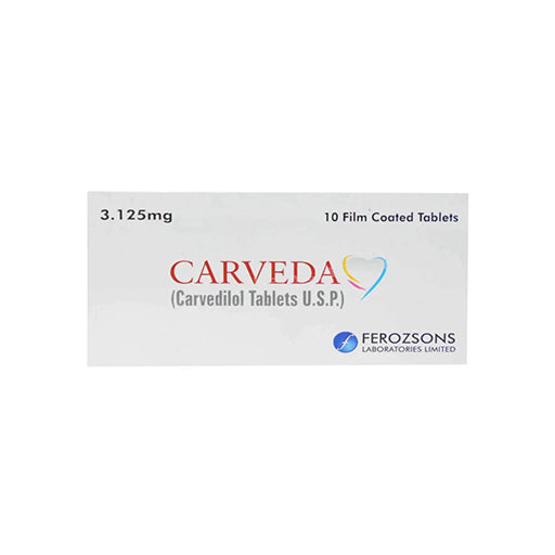 Carveda 3.125mg Tablets – Heart Failure & Hypertension Control Medicine