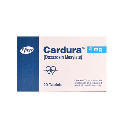 Cardura (4mg) 20 Tablets – Doxazosin Tablets for High Blood Pressure & Enlarged Prostate (BPH)