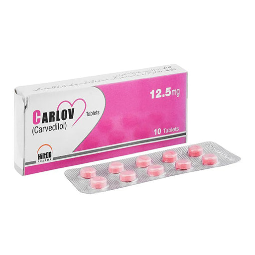 Carlov (12.5mg) 10 Tablets – Carvedilol Tablets for High Blood Pressure & Heart Failure