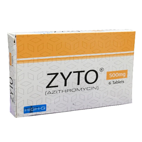 Zyto 500mg Tablets (6’s) – Azithromycin | Broad-Spectrum Antibiotic for Bacterial Infections