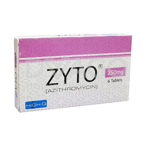 Zyto 250mg Tablets (6’s) – Azithromycin | Broad-Spectrum Antibiotic for Bacterial Infections