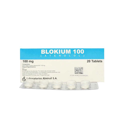 Blokium 100mg Tablets (20’s) – Beta-Blocker for Hypertension, Angina & Heart Protection