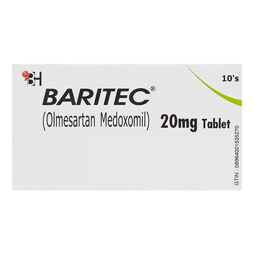Baritec 20mg Tablets – 10 Tablets | Olmesartan Medoxomil | Antihypertensive for Blood Pressure Control