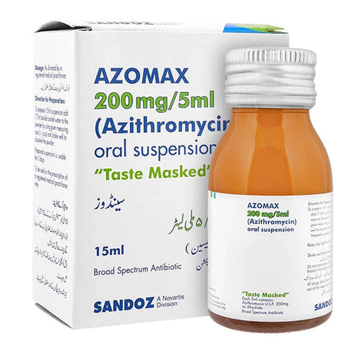 Azomax 200mg/5ml Oral Suspension – 15ml – Pediatric & Adult Antibiotic