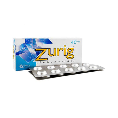 Zurig 40mg Tablets (20’s) – Febuxostat | Uric Acid & Gout Treatment Medicine