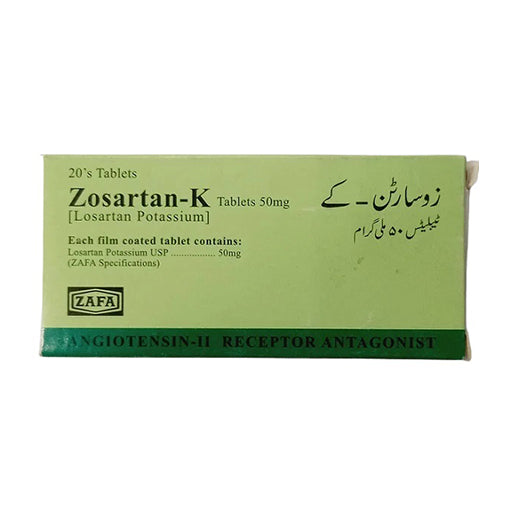 Zosartan-K 50mg Tablets (20’s) – Losartan Potassium | Blood Pressure & Heart Protection Medicine