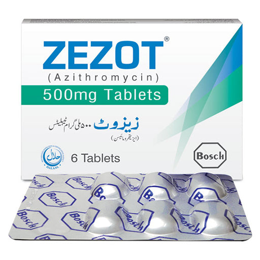 Zezot 500mg Tablets (6’s) – Azithromycin Antibiotic for Bacterial Infections
