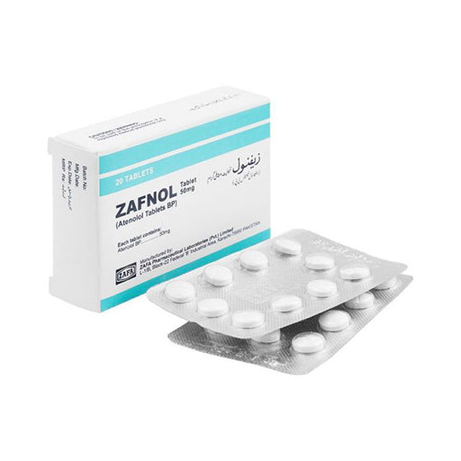 Zafnol 50mg Tablets (20’s) – Atenolol | Beta-Blocker for High Blood Pressure, Chest Pain & Heart Protection