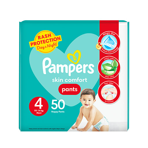Pampers Diapers Size 4 Large – 50 Pieces | Soft & Absorbent Protection for Babies 7–12 kg