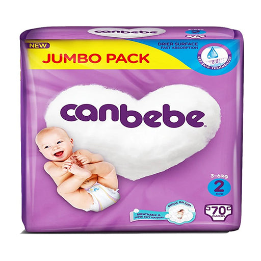 Canbebe Diapers Size 2 Small – 70 Pieces | Soft & Absorbent Care for Babies 3–6 kg