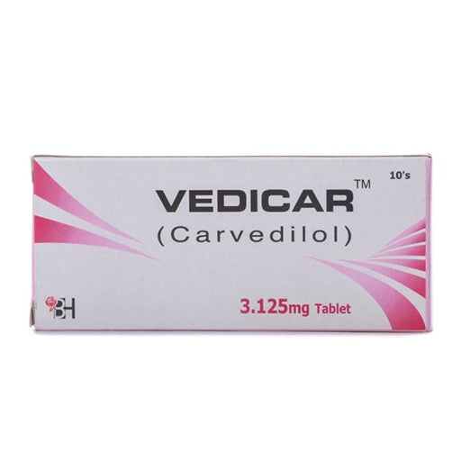 Vedicar 3.125mg – 10 Tablets | Gentle Blood Pressure Support