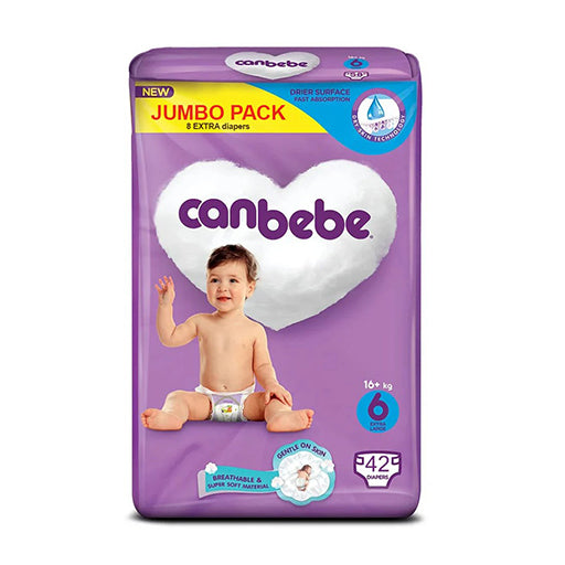 Canbebe Diapers Size 6 XXL – 42 Pieces | Extra‑Large Absorbent Comfort for Toddlers (16 kg+)