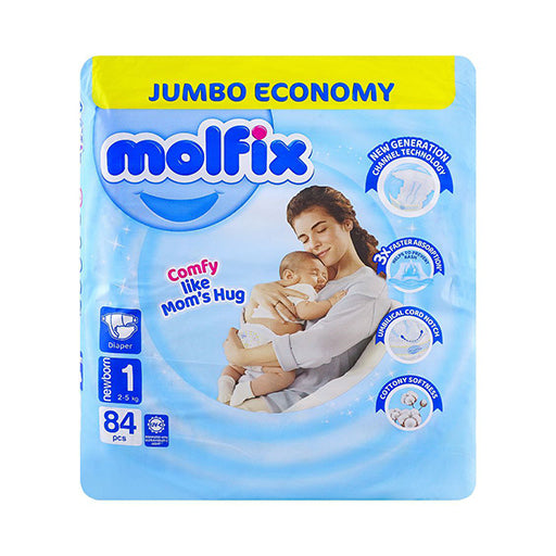 Molfix Diapers Newborn Size 1 – 84 Pieces | Ultra‑Soft, Super‑Absorbent Newborn Protection