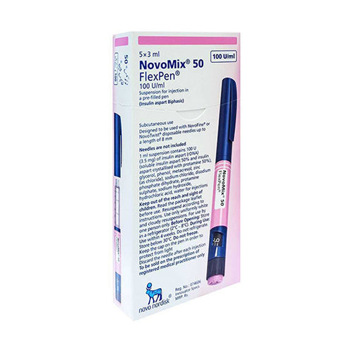 NovoMix 50 FlexPen (100IU/ml) – 3ml × 5 Prefilled Pens