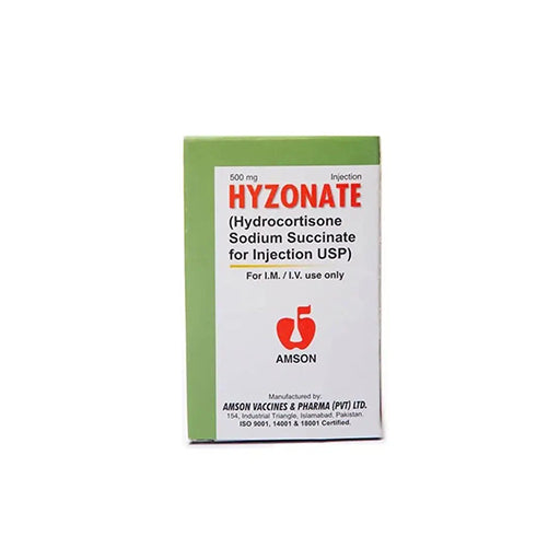 Hyzonate Injection 500mg – 1 Vial (Hydrocortisone Sodium Succinate)
