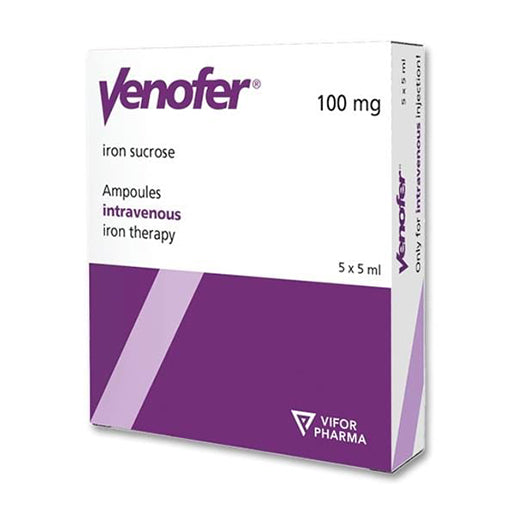 Venofer Injection 100mg/5ml – 5 Ampoules (Iron Sucrose)