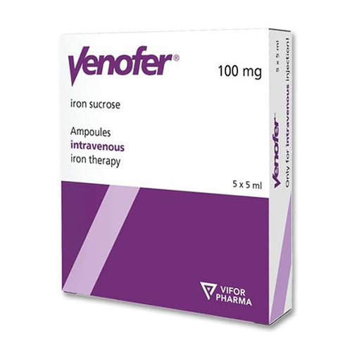 Venofer Injection 100mg/5ml – 5 Ampoules (Iron Sucrose)