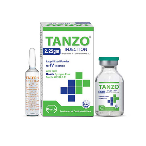 Tanzo Injection 2.25g (Piperacillin + Tazobactam) — 10ml Vial
