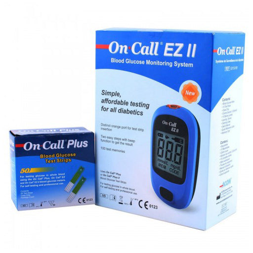 On Call EZ II Blood Glucose Monitoring System (Glucometer) – Easy & Accurate Sugar Testing