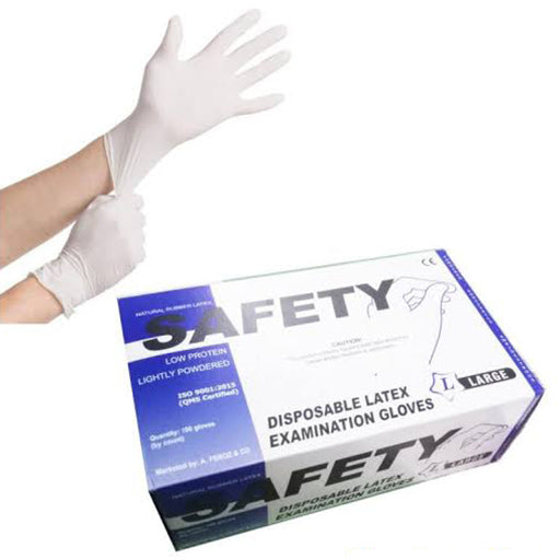 Latex Examination Gloves (Large) – Disposable Medical Gloves (100 Pieces)