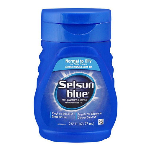 Selsun Blue (Normal to Oily, Anti-Dandruff) 75ml Shampoo – Controls Dandruff, Soothes Itchy Scalp & Reduces Oil