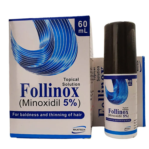 Follinox 5% 60ml Topical Solution – Minoxidil Hair Regrowth Treatment for Men & Women