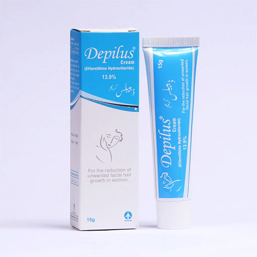 Depilus 13.9% Cream 15g – Hair Growth Inhibitor for Unwanted Facial & Body Hair