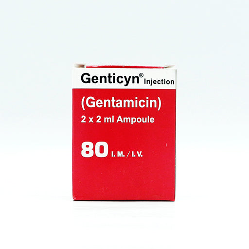 Genticyn 80 mg / 2 mL (Gentamicin Sulfate) — 2 Ampoules | IV/IM Antibiotic