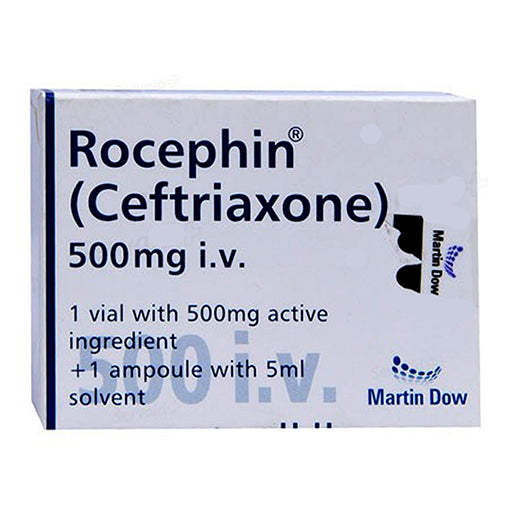 Rocephin 500 mg IM Injection (Ceftriaxone Sodium) — Single Vial