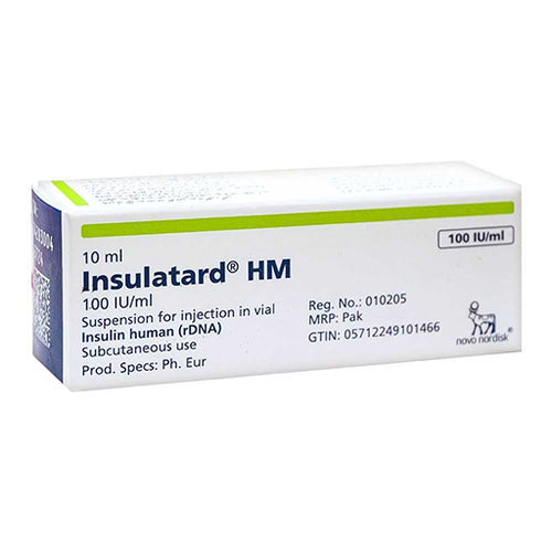 Insulatard HM 100 IU/mL Injection (Isophane Human Insulin – NPH) — 1 Vial