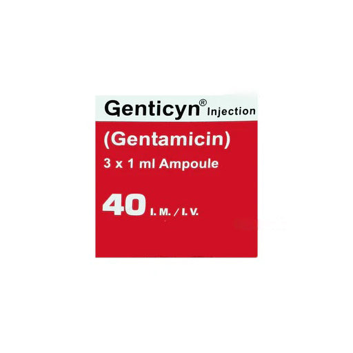 Genticyn 40mg Injection (Gentamicin Sulfate) – 2ml Ampoule | Powerful Aminoglycoside Antibiotic