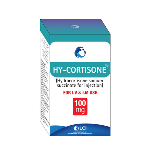 HY-Cortisone 100mg Injection (Hydrocortisone Sodium Succinate) – Corticosteroid for Inflammation & Allergic Reactions