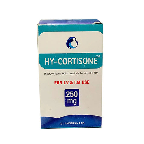 HY-Cortisone 250mg Injection (Hydrocortisone Sodium Succinate) – Corticosteroid for Severe Inflammation & Adrenal Crisis
