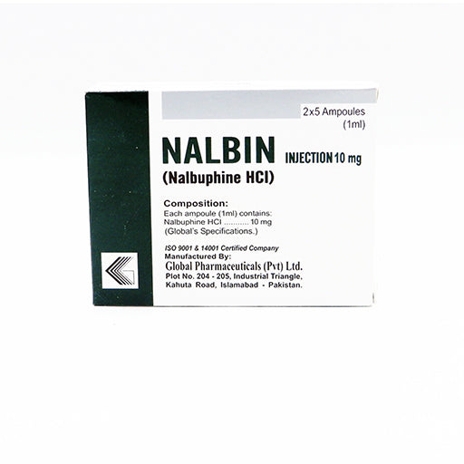 Nalbin Injection (10mg/1ml) – 10 Ampoules | Nalbuphine Hydrochloride Pain Relief
