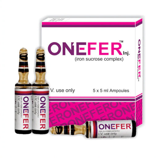 Onefer Injection (100mg/5ml) – Pack of 5 Ampoules | Iron Supplement