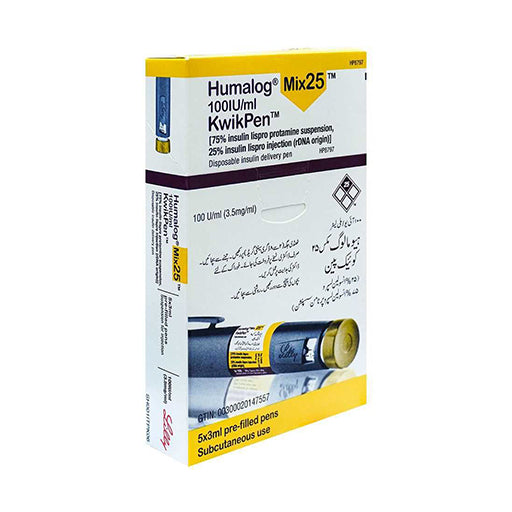 Humalog Mix-25 KwikPen (100 IU/ml, 3ml × 5 Pens) – Pre-Mixed Insulin for Diabetes