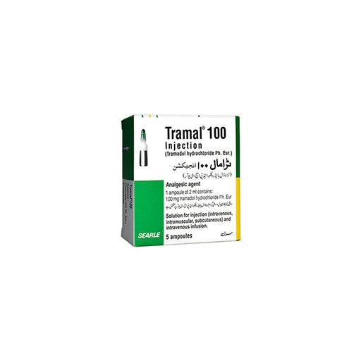 Tramal 100mg Injection (2ml × 5 Ampoules) – Pain Relief Analgesic