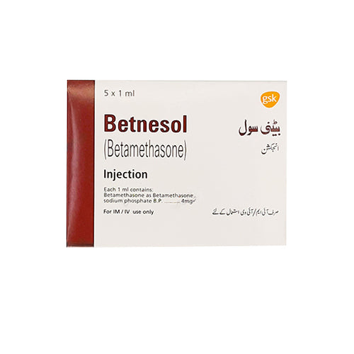 Betnesol (4mg) Injection – Pack of 5 Ampoules | Anti-Inflammatory & Corticosteroid Medicine
