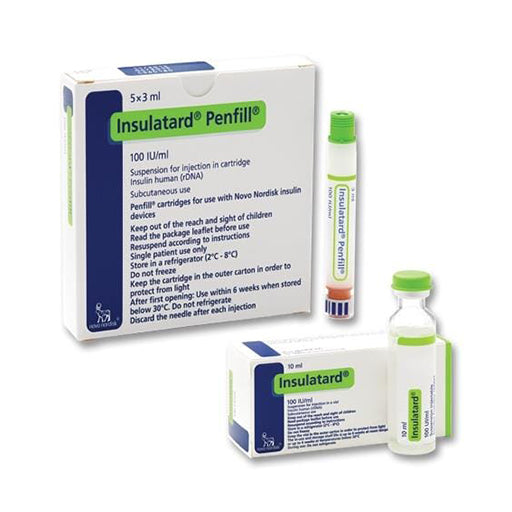 Insulatard HM Injection (100IU/ml) – 3ml, 5 Penfills | Human Insulin (Isophane/NPH)