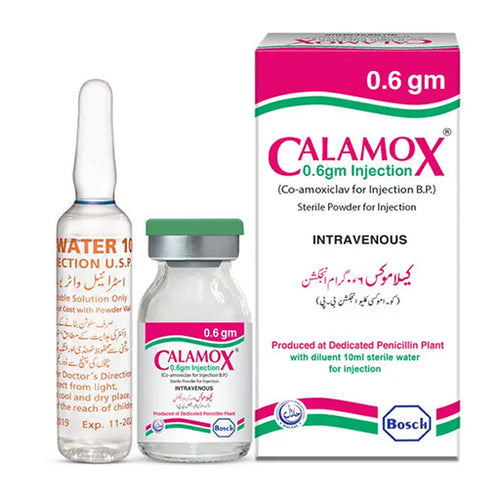 Calamox Injection 0.6g (Amoxicillin + Clavulanic Acid) — 1 Vial