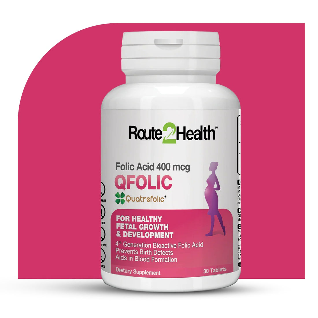 Route2Health QFolic – Folic Acid 400 mcg Tablets | Pregnancy Support & Women’s Wellness